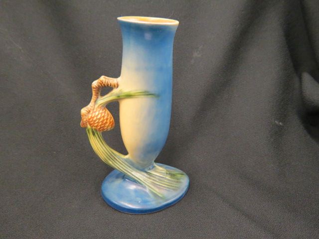 Appraisal: Roseville Pottery Pinecone Vase blue - excellent