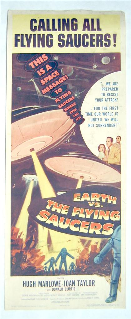 Appraisal: piece Movie Poster Earth vs The Flying Saucers Columbia Color