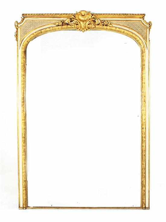 Appraisal: Louis XVI style carved giltwood pier mirror mid th century