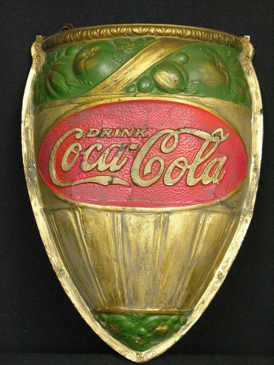 Appraisal: COCA COLA FLORAL WALLPOCKET Wall mounted to hold flowers Size