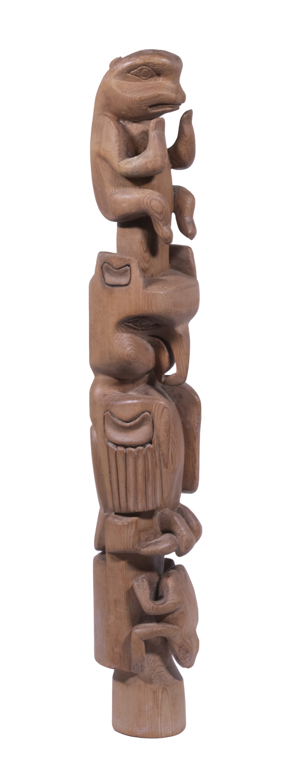 Appraisal: CARVED WOOD NORTHWEST TOTEM Tsawout Salish people 's vintage with