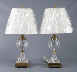 Appraisal: Dale Tiffany Crystal Lamps Pair Both with original tags still