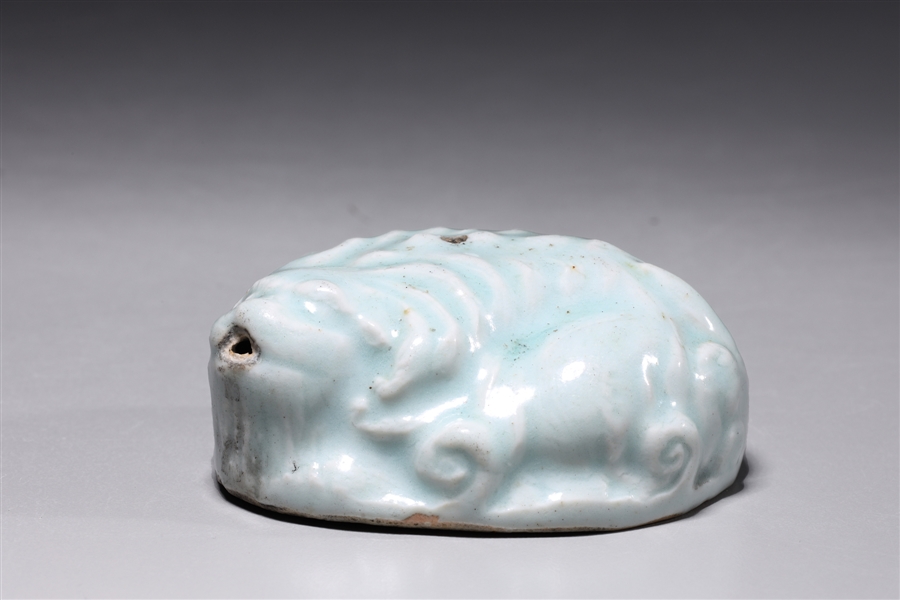 Appraisal: Korean glazed lion form water dropper as-is condition with flaws