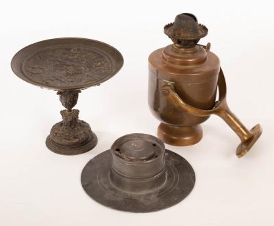 Appraisal: A ship's brass light with bracket and shade a pewter