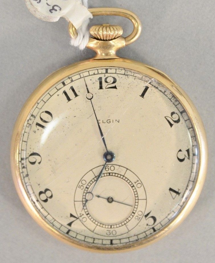 Appraisal: k gold Elgin open face pocket watch mm total weight