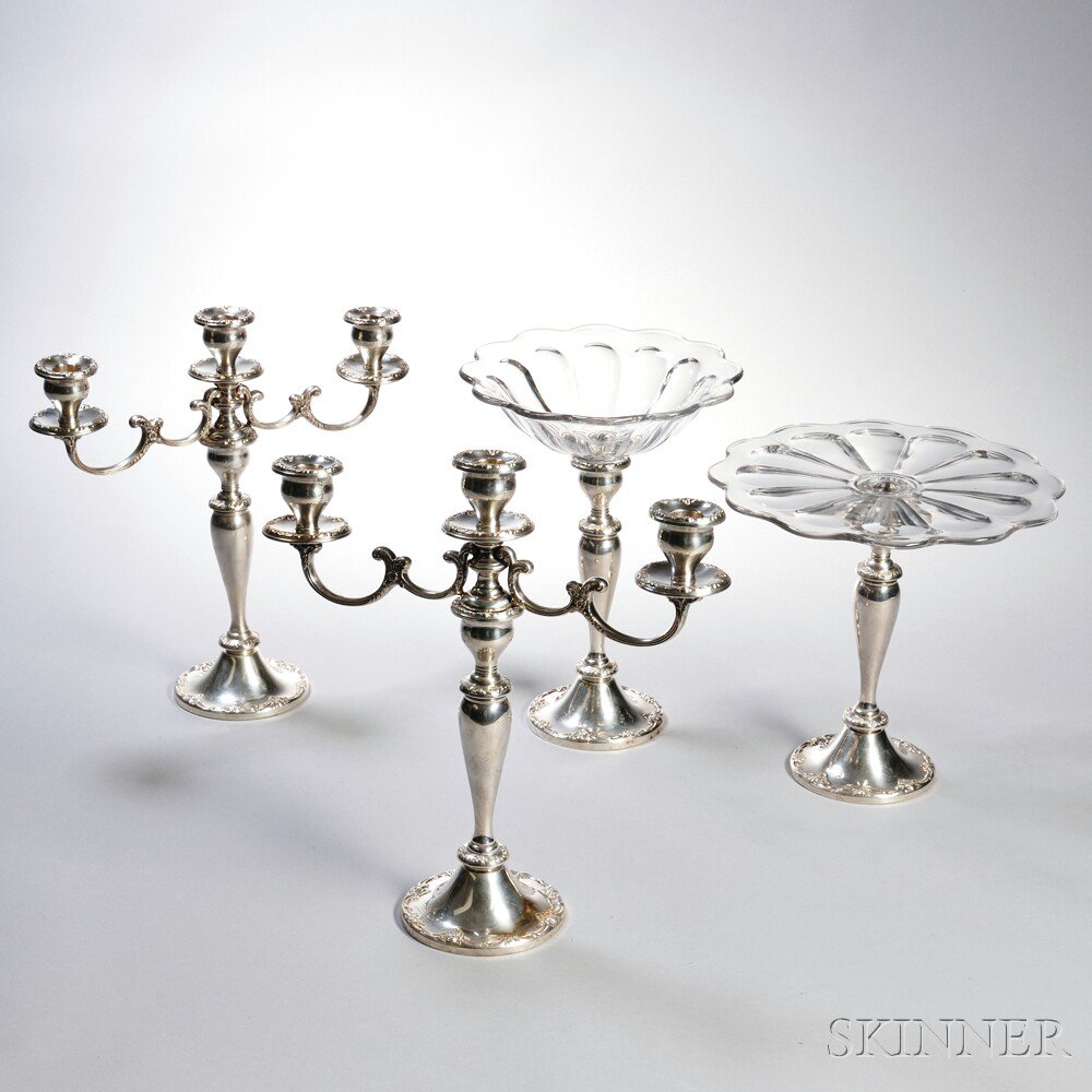 Appraisal: Gorham Sterling Silver Convertible Candelabra Set Providence mid to late