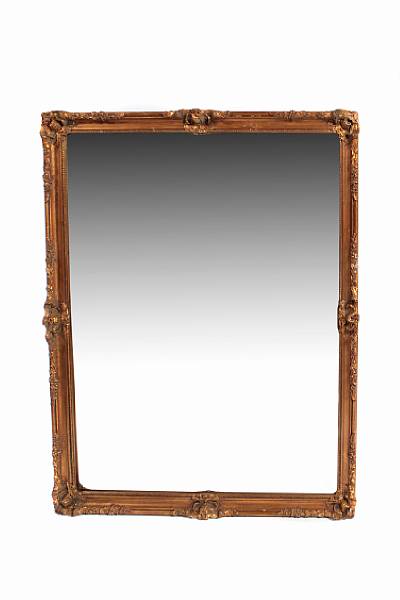 Appraisal: A Louis XVI style rectangular mirror with bevelled edges losses