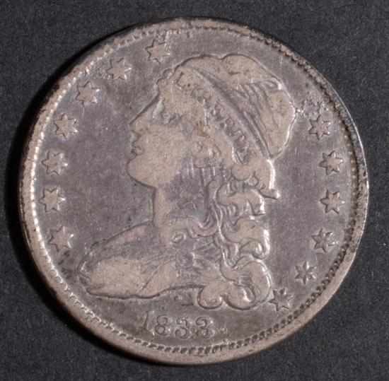 Appraisal: Four United States capped bust type silver quarter dollars -