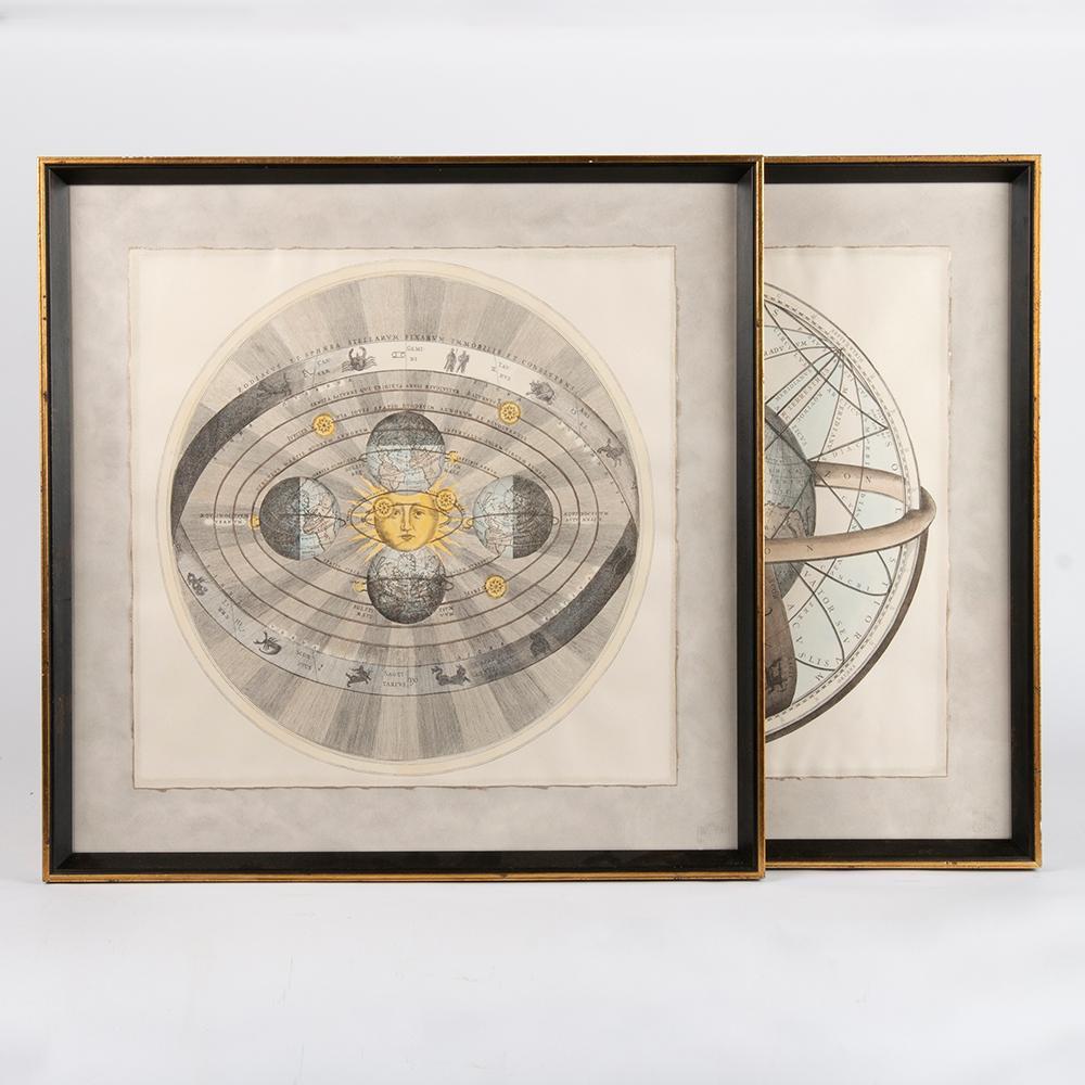 Appraisal: TWO CELESTIAL ATLAS ENGRAVINGS AFTER JOHANNES VAN LOON Two hand-colored