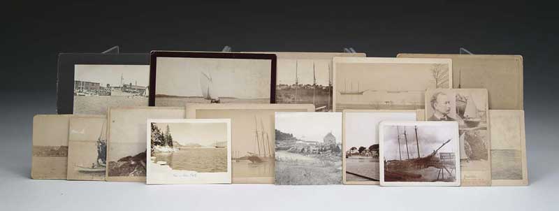 Appraisal: FIFTEEN VINTAGE PHOTOGRAPHS OF SHIPS Lot shows different ships and