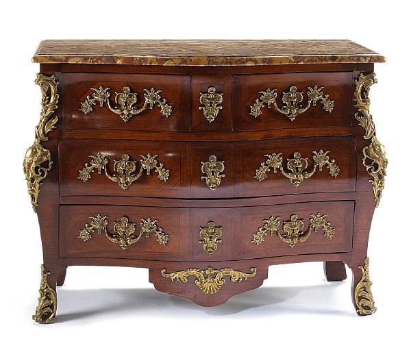 Appraisal: An early Louis XV gilt bronze mounted kingwood and parquetry