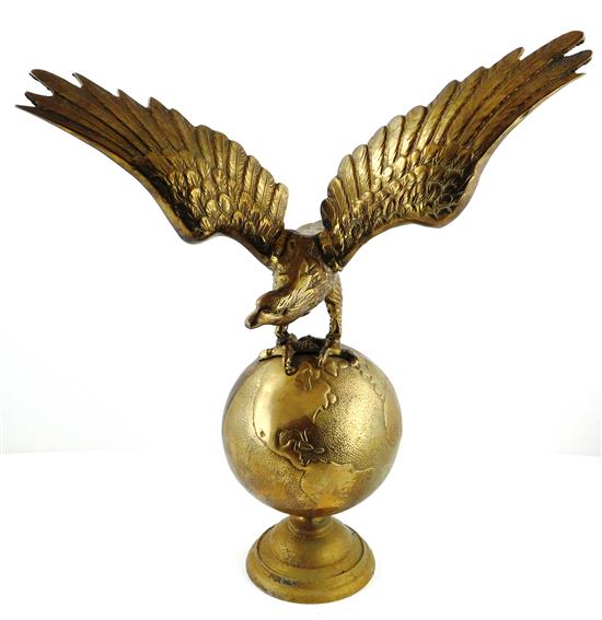 Appraisal: Oversized brass eagle on pedestal late th early th C