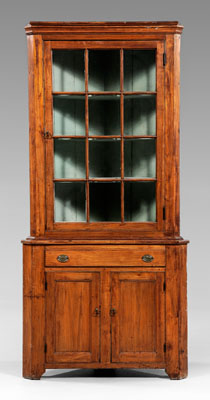 Appraisal: American Federal corner cupboard cherry with poplar and pine secondary