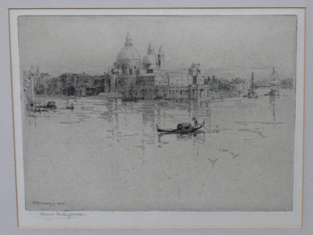 Appraisal: MINNA BOLINGBROKE Etching 'Venice' signed in pencil