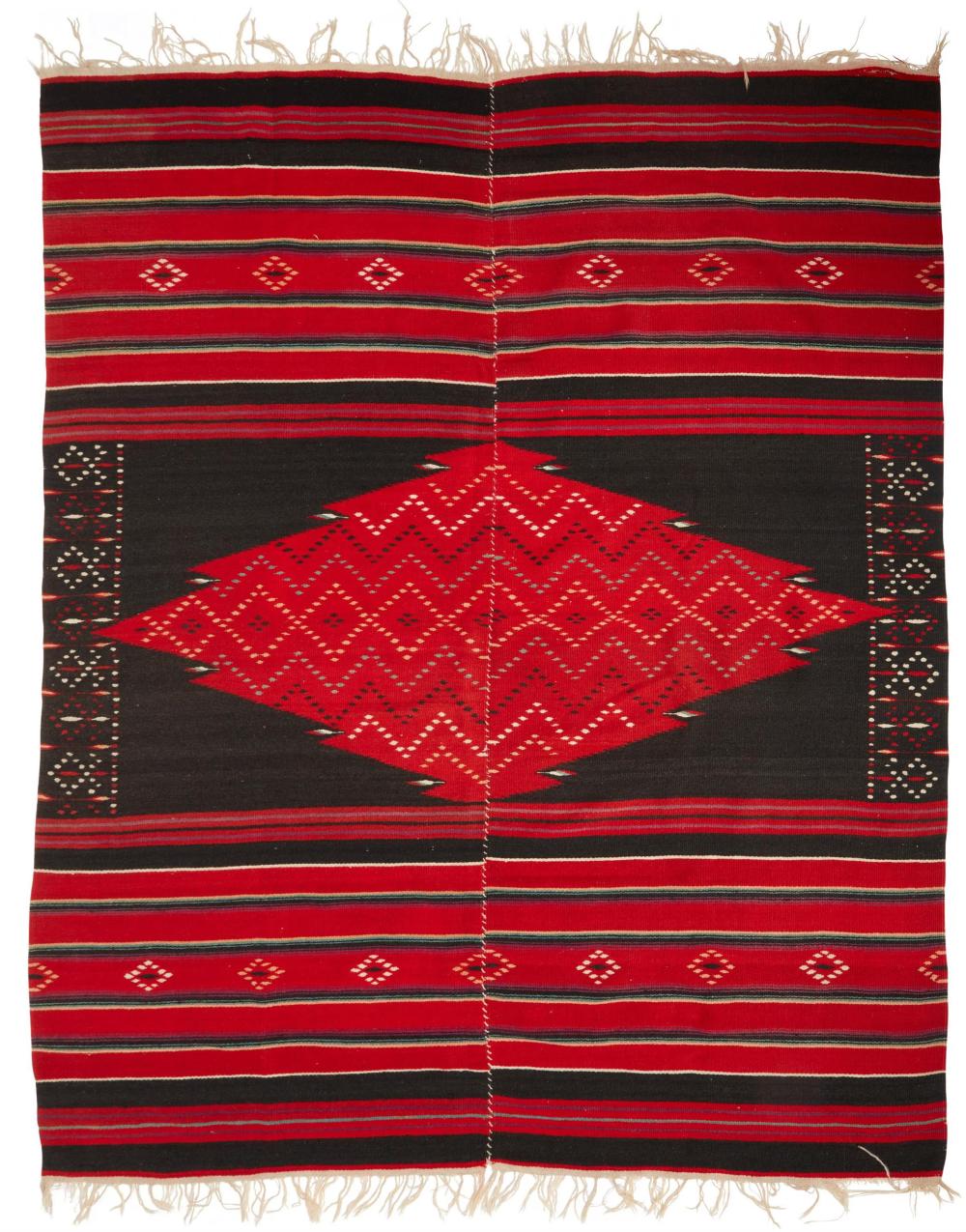 Appraisal: A Mexican Saltillo serape textile Mid- th Century Woven in