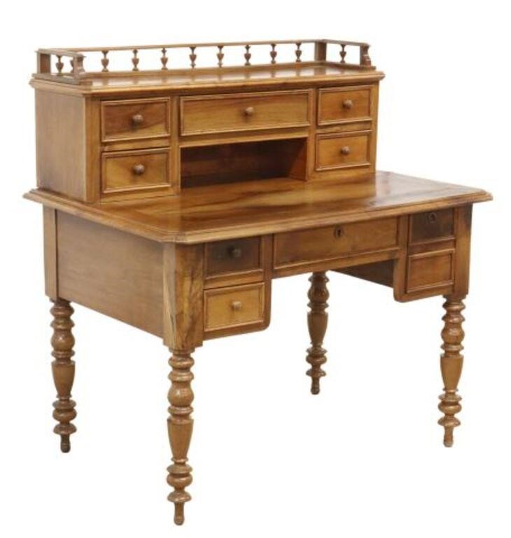 Appraisal: French Louis Philippe period walnut bureau a gradin mid th