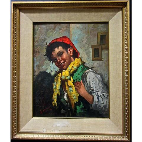 Appraisal: DORINI ITALIAN TH CENTURY YOUNG BOY OIL ON CANVAS GLUED