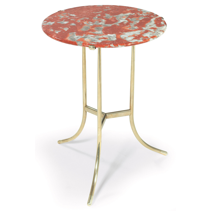 Appraisal: Cedric Hartman occasional table by supports original round marble top