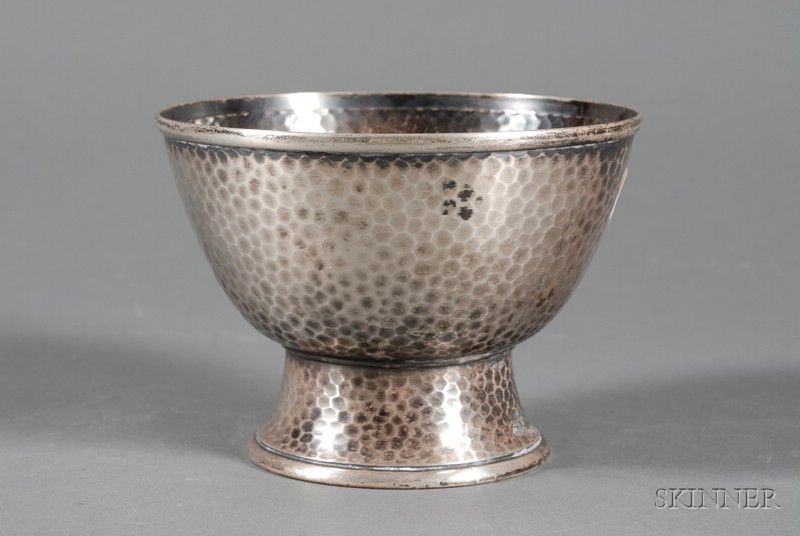 Appraisal: Tiffany Co Hammered Sterling Ice Bowl - round tapered body