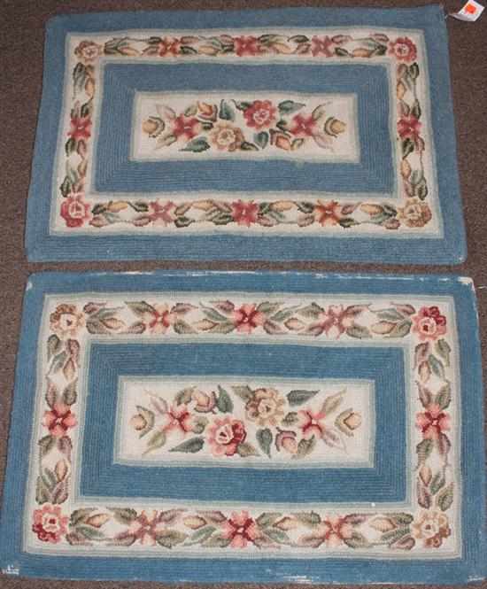 Appraisal: Pair of scatter-size hooked rugs Estimate - All items sold