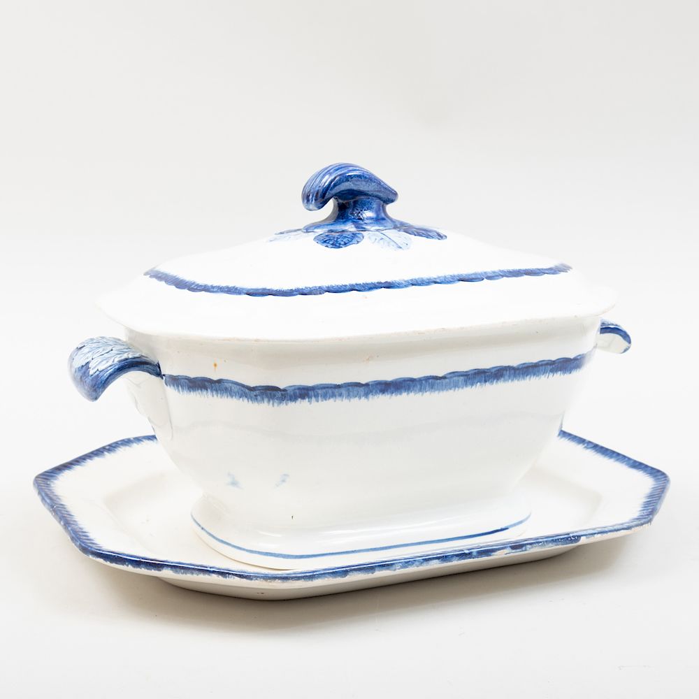 Appraisal: English Creamware Tureen Cover and Stand The tureen x x