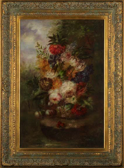 Appraisal: Continental School th Century Floral Still Life oil on canvas