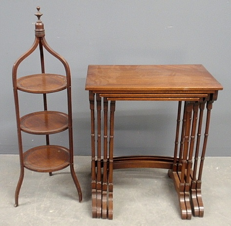 Appraisal: - Set of four mahogany nesting tables th c largest