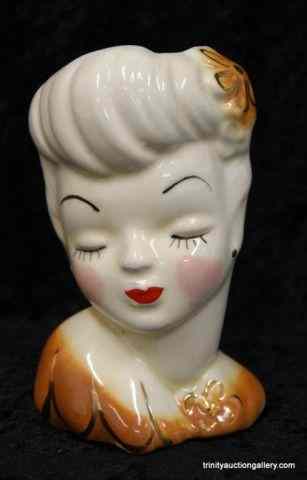 Appraisal: 's ''Betty Grable'' Head VaseThis is an authentic 's collectible