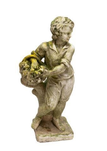 Appraisal: French cast stone garden statue an allegorical representation of Autumn