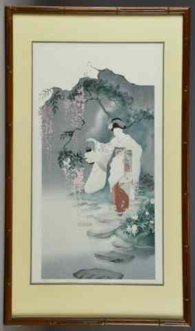 Appraisal: Litho of Japanese Geisha - signed Joy DunnVery nice litho