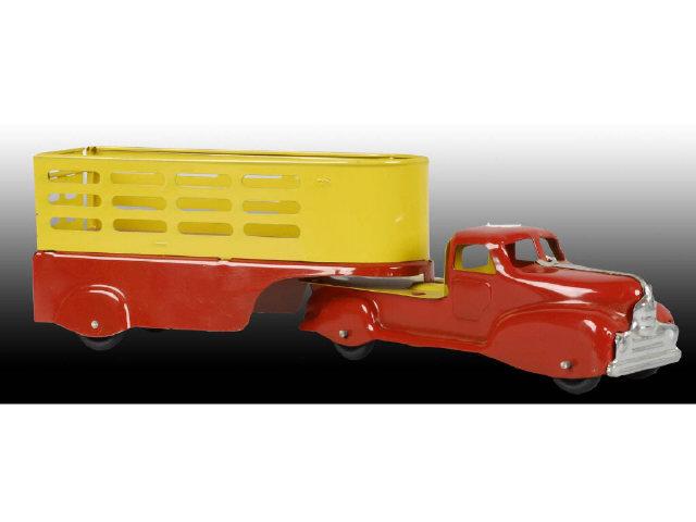 Appraisal: Marx Deluxe Pressed Steel Toy Trailer Truck Box Description Pressed