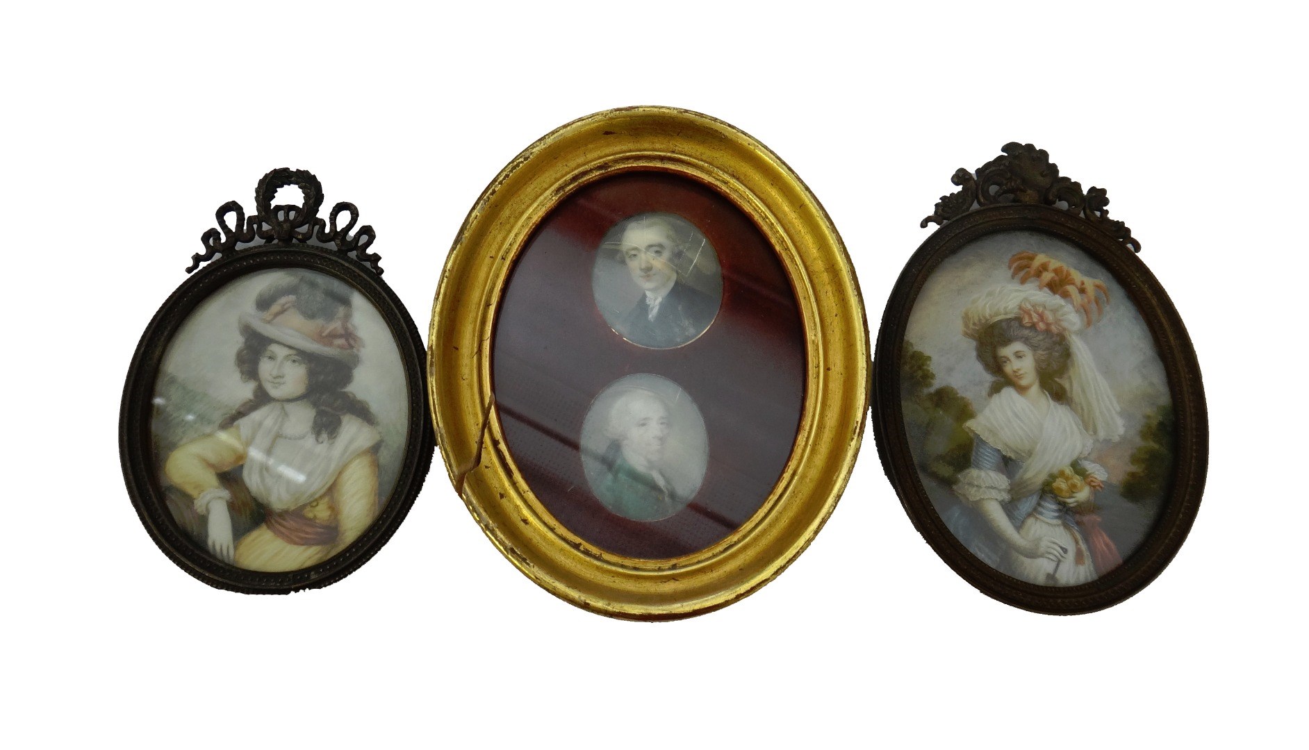 Appraisal: Late th century English SchoolPortrait miniature on ivory of a