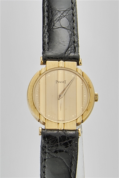 Appraisal: Piaget wristwatch face signed Piaget gold dial and hands case