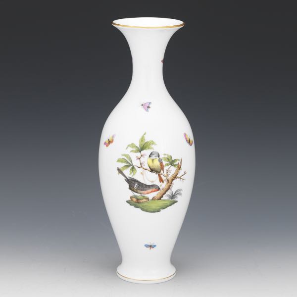 Appraisal: HEREND PORCELAIN VASE H x Hand-painted Rothschild Bird vase marked