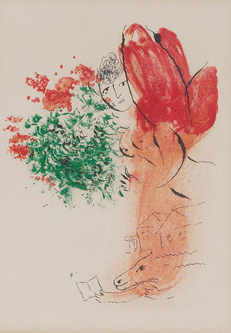 Appraisal: Marc Chagall Russian French - Angel c color lithograph x