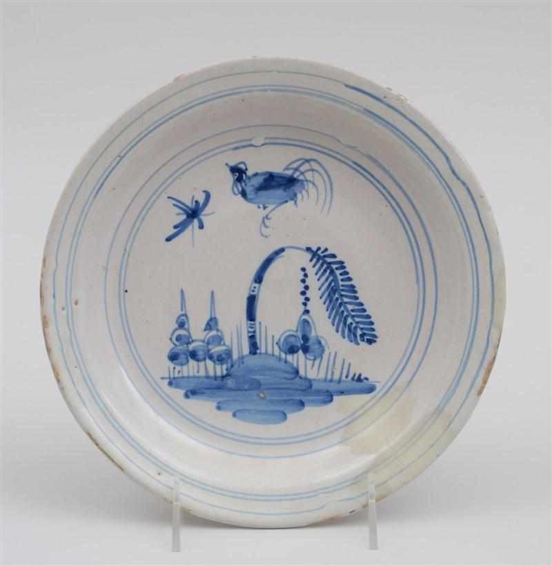 Appraisal: BRISTOL DELFT BLUE AND WHITE PLATE Circa painted with a