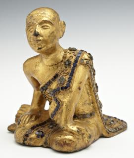 Appraisal: Thai Parcel Gilt Seated Buddha Figure early th c his