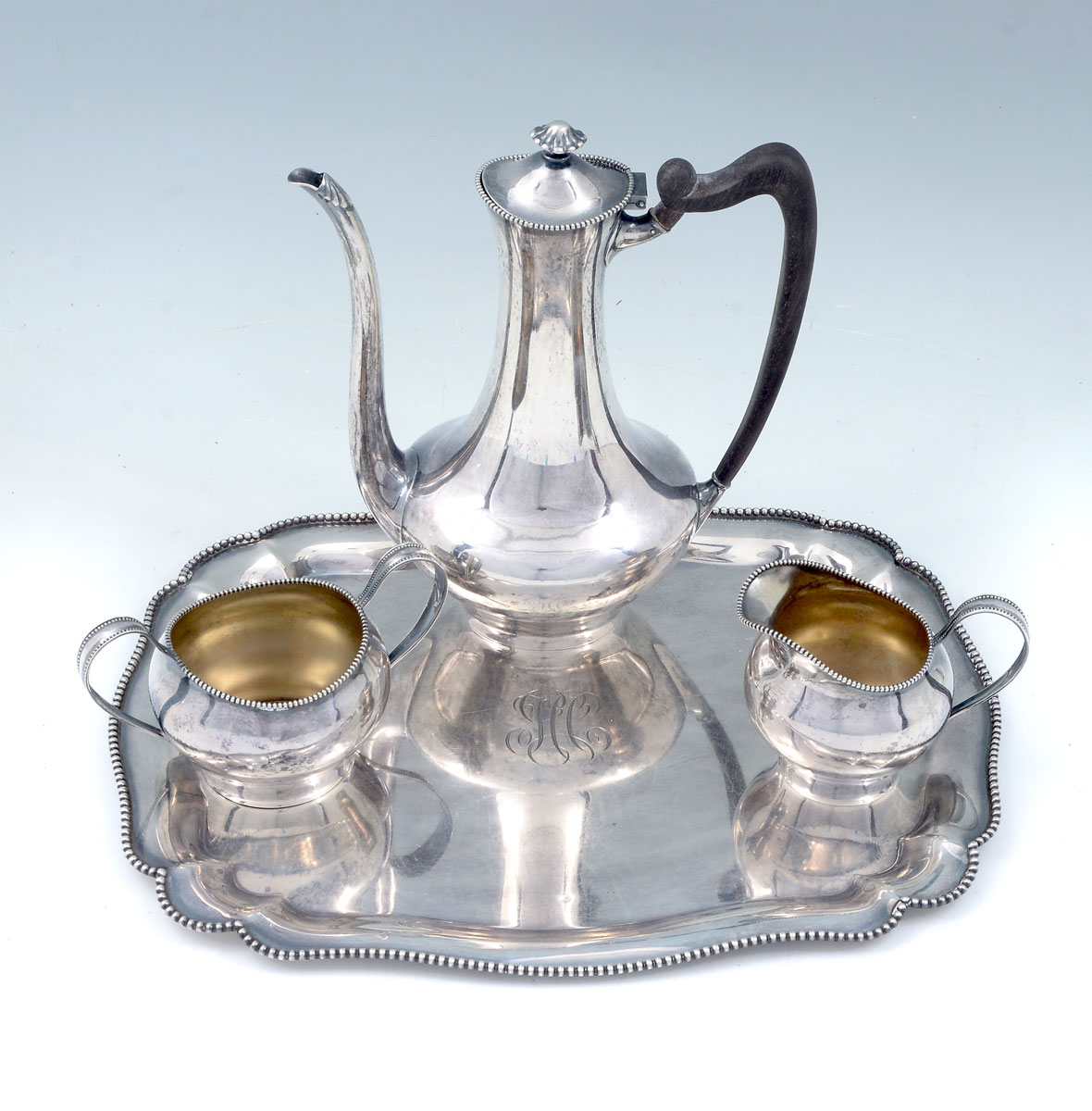 Appraisal: PC STERLING TOWLE TEA SET Approx Troy ounces Comprising -