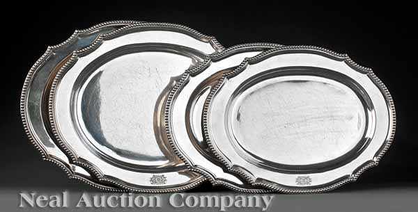 Appraisal: A Set of Regency Sheffield Plate Nesting Trays c oval