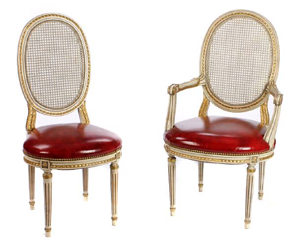 Appraisal: A set of eight Louis XVI style cane back and