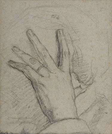 Appraisal: HENRI FANTIN-LATOUR French - Study of a Hand Held against