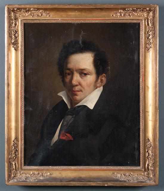 Appraisal: French School th century Portrait of a Gentleman oil on