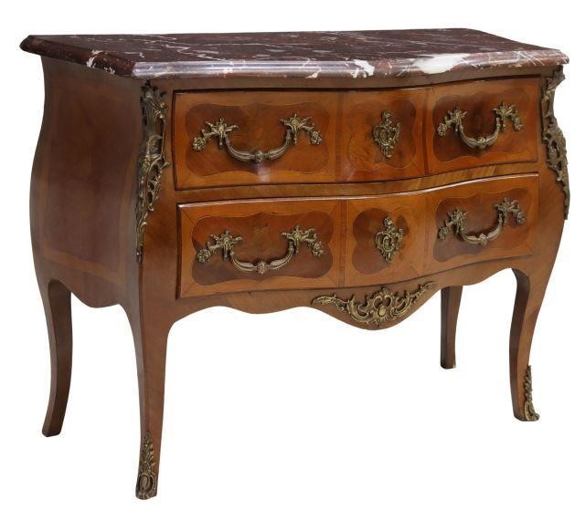 Appraisal: French Louis XV style mahogany commode early th c having