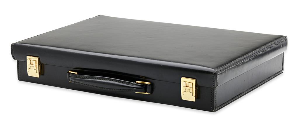 Appraisal: HERMES - A black leather brief case the black leather