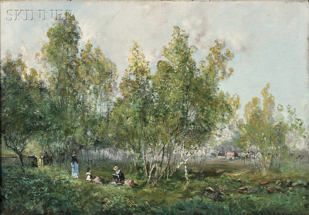 Appraisal: Godefroy de Hagemann French - Picnickers in a Grove of