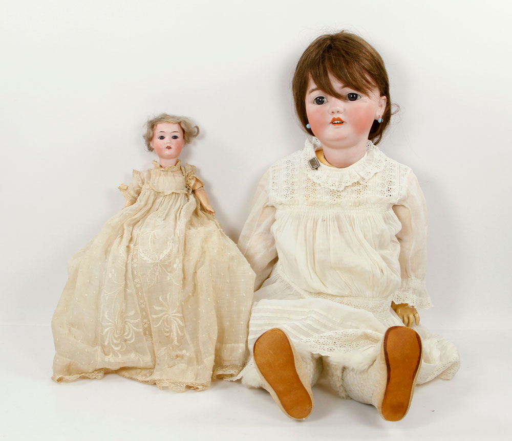 Appraisal: - Two Bisque Head Dolls Lot of two bisque head