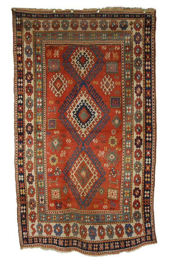 Appraisal: KAZAK RUG Caucasus late th century feet inches x feet