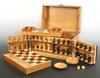 Appraisal: GAME BOX - English burl wood game box ca containing