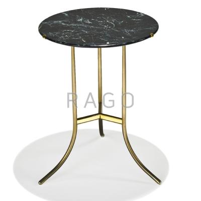 Appraisal: CEDRIC HARTMAN Side table Omaha NE s Brass chromed steel