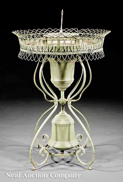 Appraisal: An American Innovative Wirework Parlor Fountain late th c basket